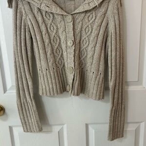 It's Our Time Beige Cable Knit Cardigan